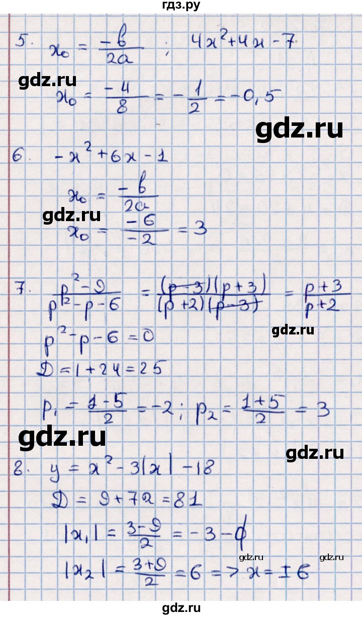 ГДЗ по алгебре 9 класс  Глазков контрольные измерительные материалы  тест / тест 2 (вариант) - 1, Решебник