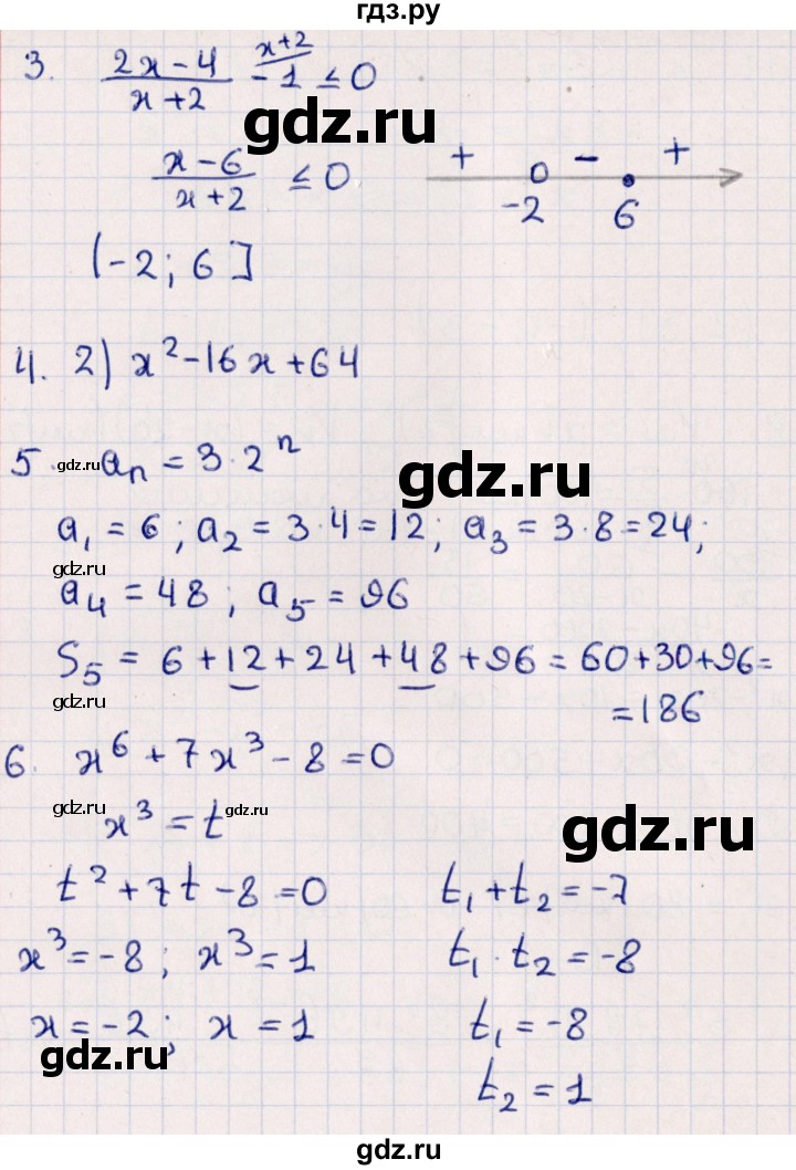 ГДЗ по алгебре 9 класс  Глазков контрольные измерительные материалы  тест / тест 13 (вариант) - 2, Решебник
