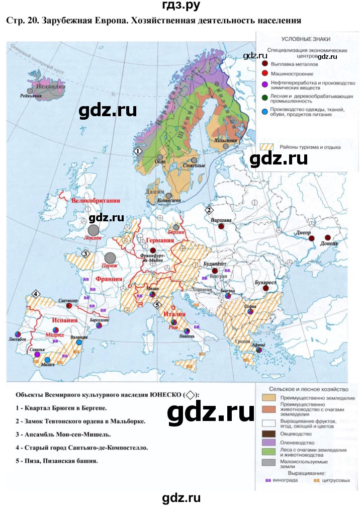 ГДЗ по географии 7 класс Румянцев контурные карты  страница - 20, Решебник