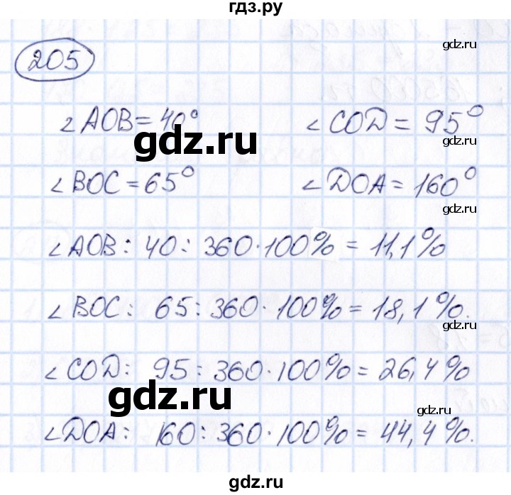 ГДЗ по математике 6 класс Абылкасымова   упражнение - 205, Решебник
