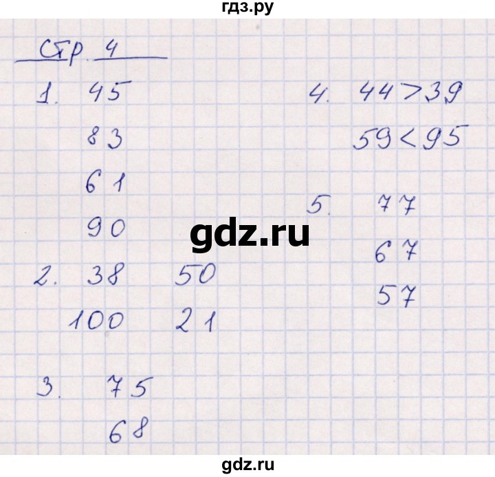 ГДЗ по математике 2 класс Рудницкая контрольные работы  часть 1. страницы - 4, Решебник