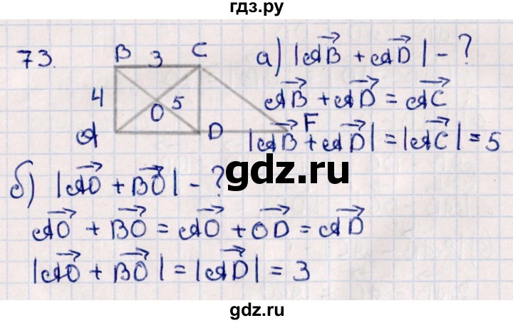 ГДЗ по геометрии 10 класс Смирнов  Естественно-математическое направление повторение курса 7-9 классов - 73, Решебник