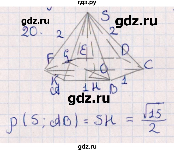 ГДЗ по геометрии 10 класс Смирнов  Естественно-математическое направление обобщающее повторение / расстояния / b. расстояние от точки до прямой - 20, Решебник