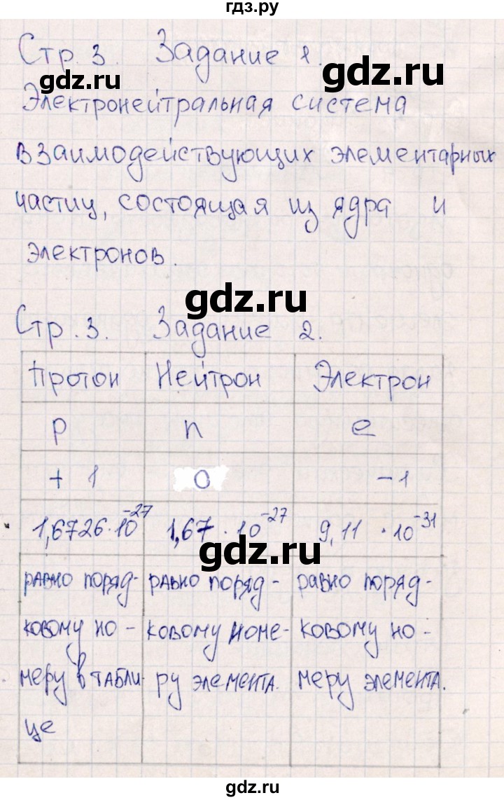 ГДЗ по химии 11 класс Габриелян рабочая тетрадь Базовый уровень страница - 3, Решебник