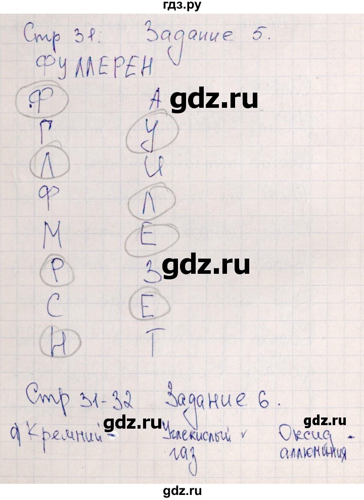 ГДЗ по химии 11 класс Габриелян рабочая тетрадь Базовый уровень страница - 31, Решебник