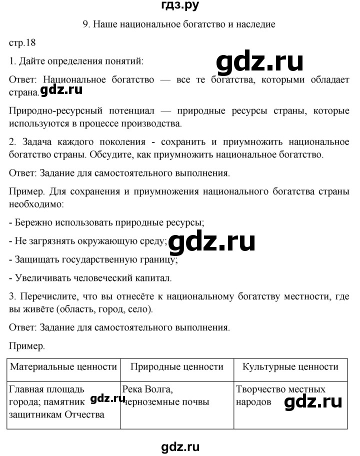 ГДЗ по географии 8 класс Николина рабочая тетрадь  страница - 18, Решебник