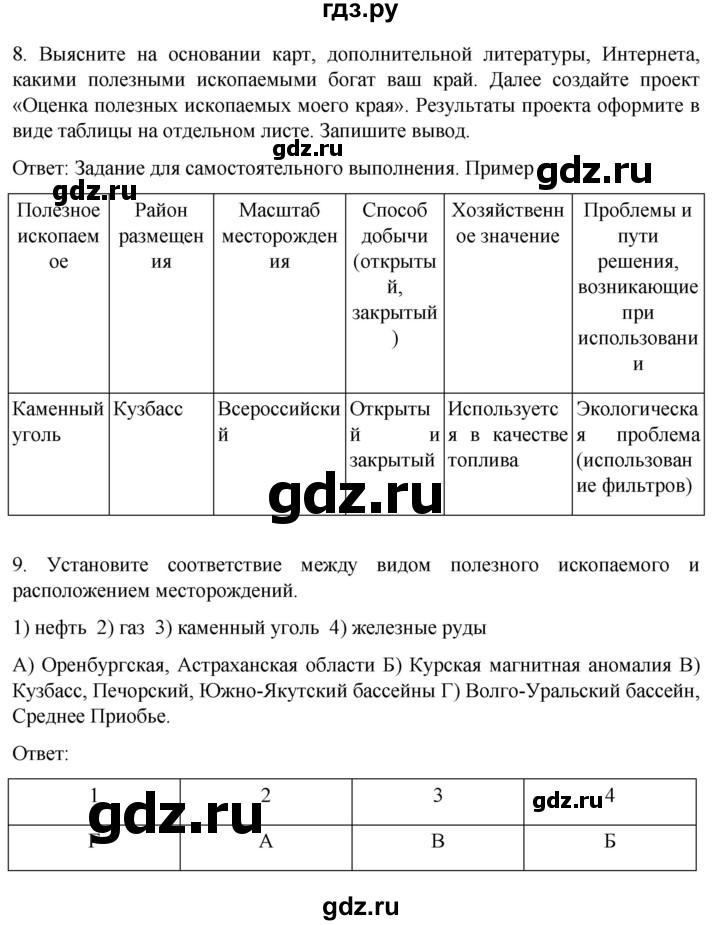 ГДЗ по географии 8 класс Николина рабочая тетрадь  страница - 45, Решебник