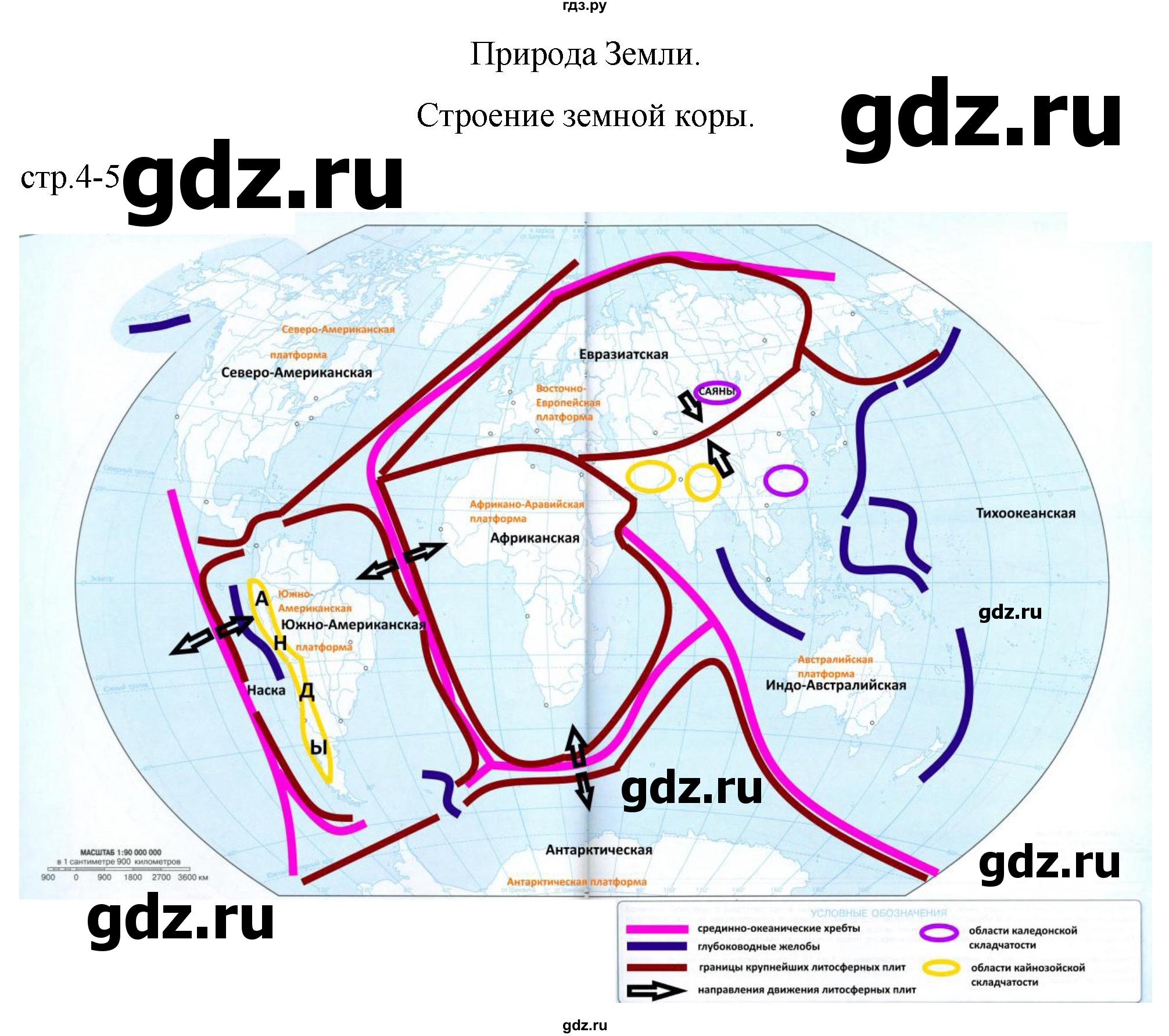 ГДЗ страница 4-5 география 7 класс контурные карты Матвеев, Петрова
