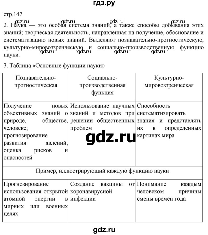 ГДЗ по обществознанию 10 класс  Боголюбов  Базовый уровень страница - 147, Решебник 2023