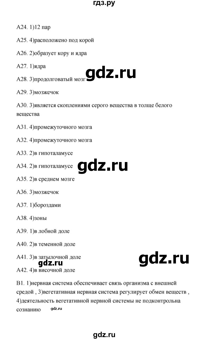 ГДЗ по биологии 8 класс  Солодова Тестовые задания  тест - 10, Решебник