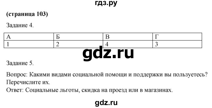 ГДЗ по обществознанию 9 класс Митькин рабочая тетрадь (Боголюбов)  страница - 103, Решебник 2015