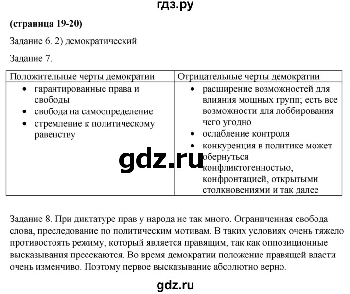 ГДЗ по обществознанию 9 класс Митькин рабочая тетрадь (Боголюбов)  страница - 19, Решебник 2015