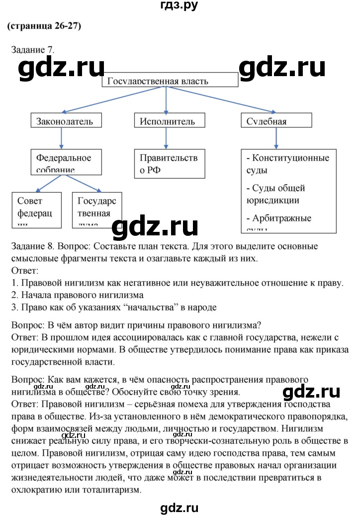 ГДЗ по обществознанию 9 класс Митькин рабочая тетрадь (Боголюбов)  страница - 26, Решебник 2015