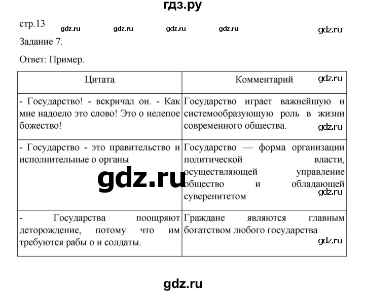 ГДЗ по обществознанию 9 класс Митькин рабочая тетрадь (Боголюбов)  страница - 13, Решебник 2024