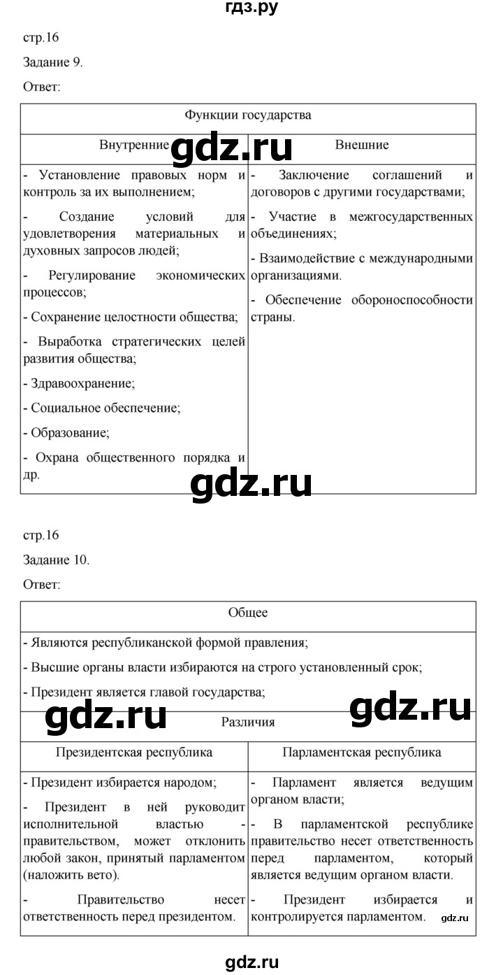 ГДЗ по обществознанию 9 класс Митькин рабочая тетрадь (Боголюбов)  страница - 16, Решебник 2024