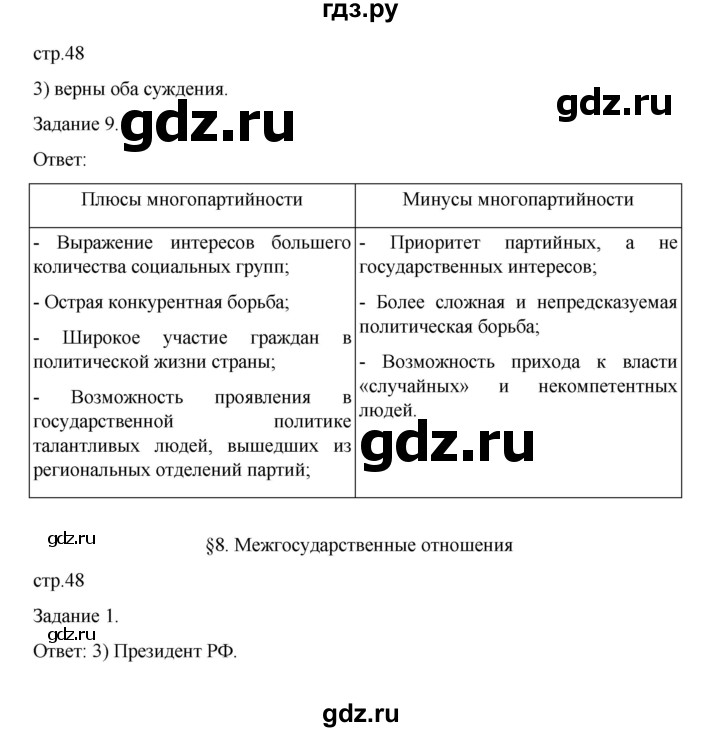 ГДЗ по обществознанию 9 класс Митькин рабочая тетрадь (Боголюбов)  страница - 48, Решебник 2024