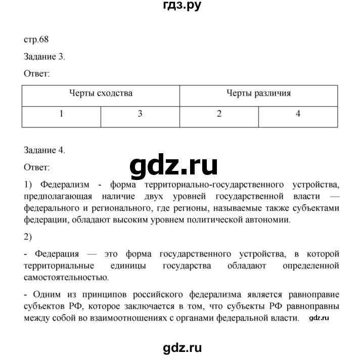 ГДЗ по обществознанию 9 класс Митькин рабочая тетрадь (Боголюбов)  страница - 68, Решебник 2024