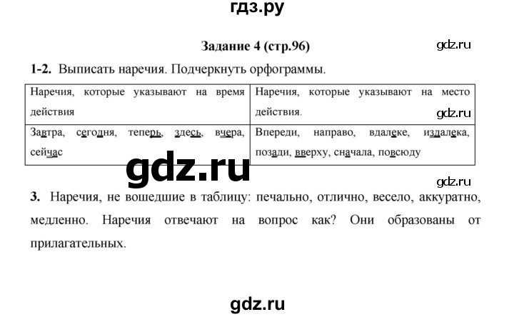 ГДЗ по русскому языку 4 класс  Матвеева   часть 2 (страница) - 96, Решебник №1