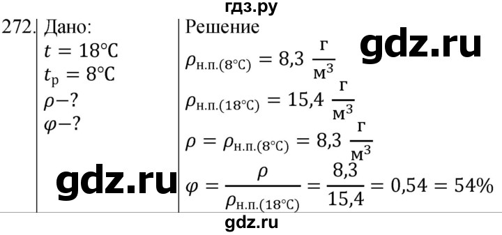 ГДЗ по физике 8 класс Марон сборник вопросов и задач  номер - 272, Решебник