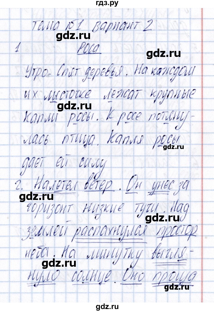 ГДЗ по русскому языку 3 класс  Голубь Тематический контроль  тема 1 (вариант) - 2, Решебник №1