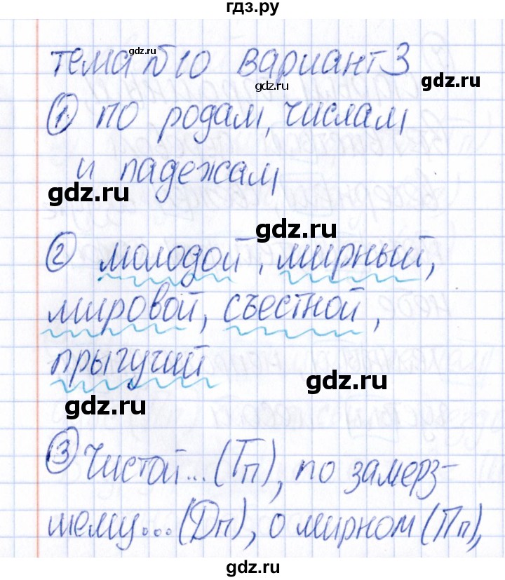ГДЗ по русскому языку 4 класс  Голубь Тематический контроль  тема №10 - Вариант 3, Решебник №1 2019