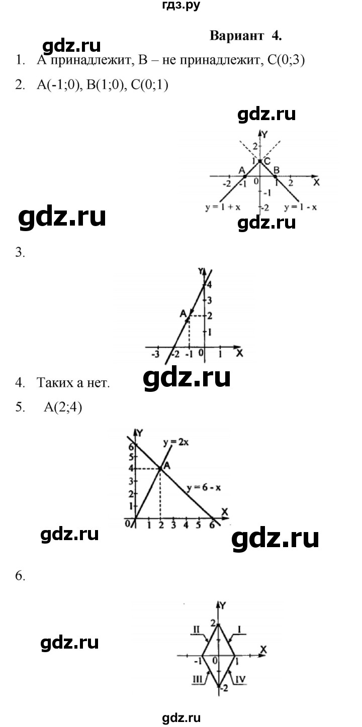 ГДЗ по алгебре 7 класс Рурукин контрольные работы  КР-3 - Вариант 4, Решебник