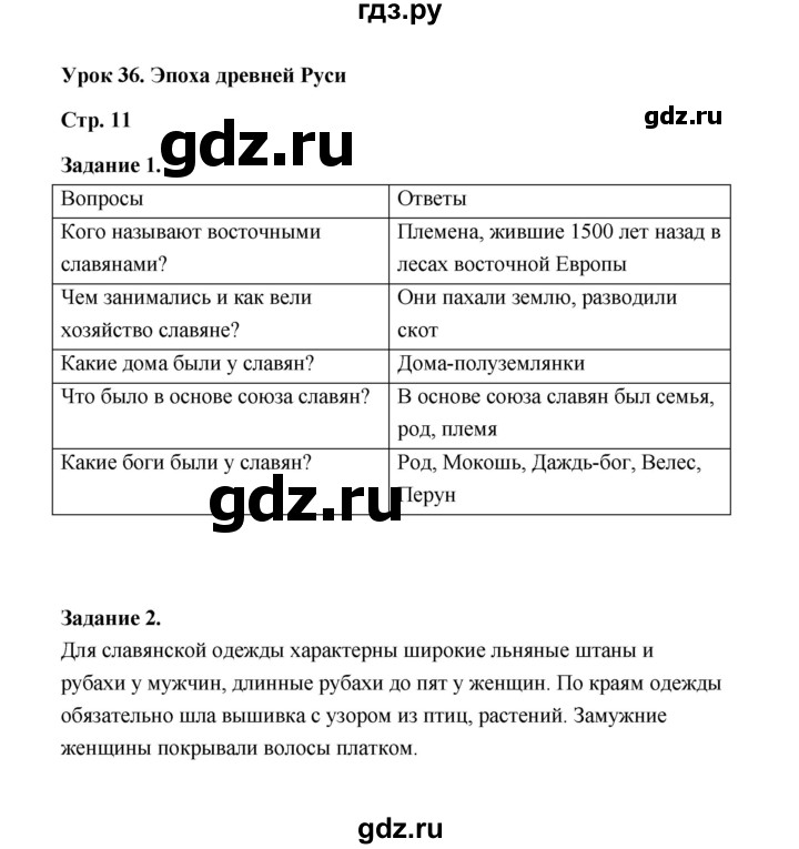 ГДЗ по окружающему миру 4 класс  Вахрушев рабочая тетрадь  часть 2 (урок) - 36, Решебник