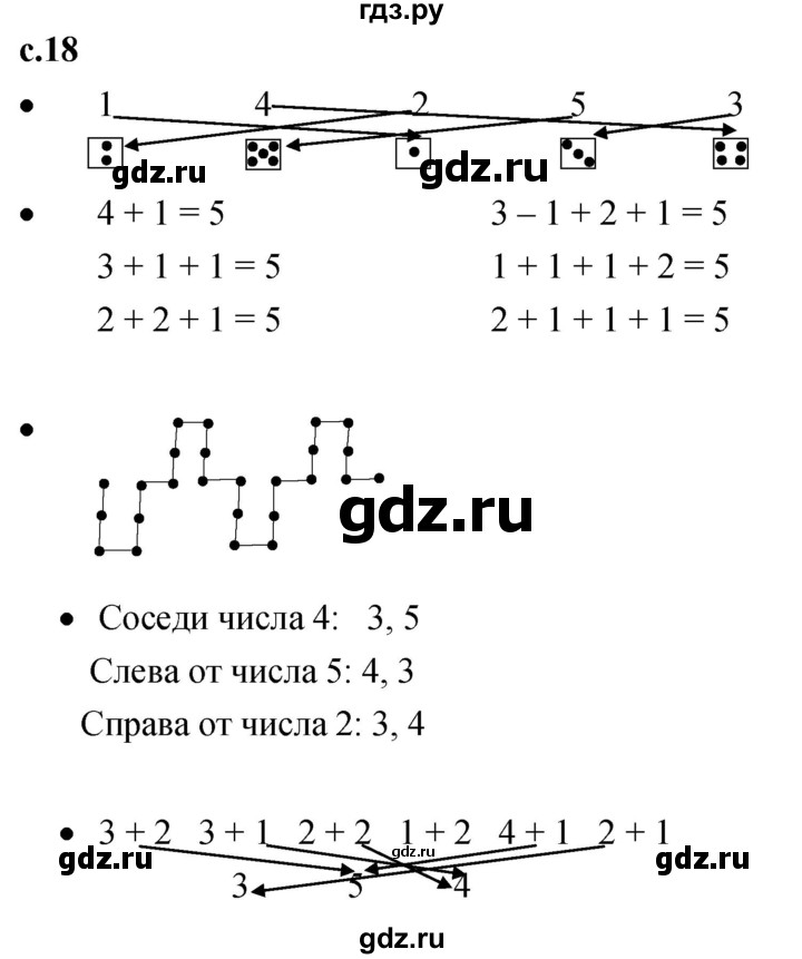 ГДЗ по математике 1 класс Кремнева рабочая тетрадь (Моро)  тетрадь №1. страница - 18, Решебник №1 2023