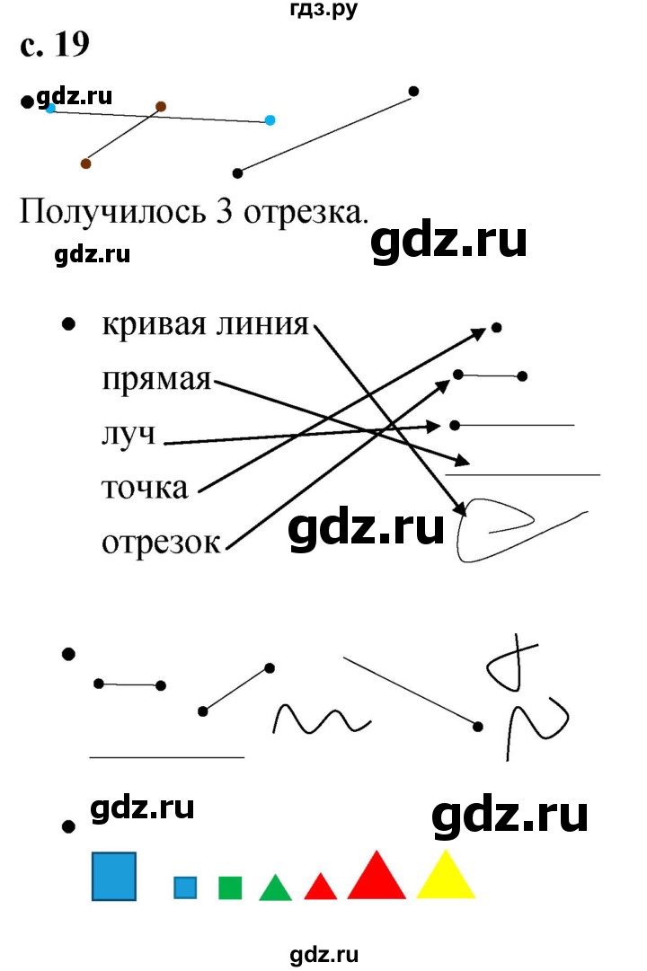ГДЗ по математике 1 класс Кремнева рабочая тетрадь (Моро)  тетрадь №1. страница - 19, Решебник №1 2023