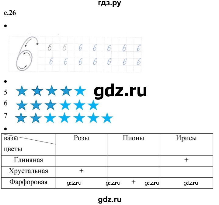 ГДЗ по математике 1 класс Кремнева рабочая тетрадь (Моро)  тетрадь №1. страница - 26, Решебник №1 2023