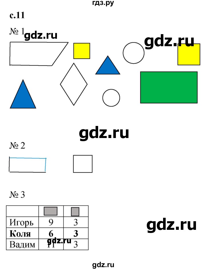 ГДЗ по математике 1 класс Кремнева рабочая тетрадь (Моро)  тетрадь №2. страница - 11, Решебник №1 2023