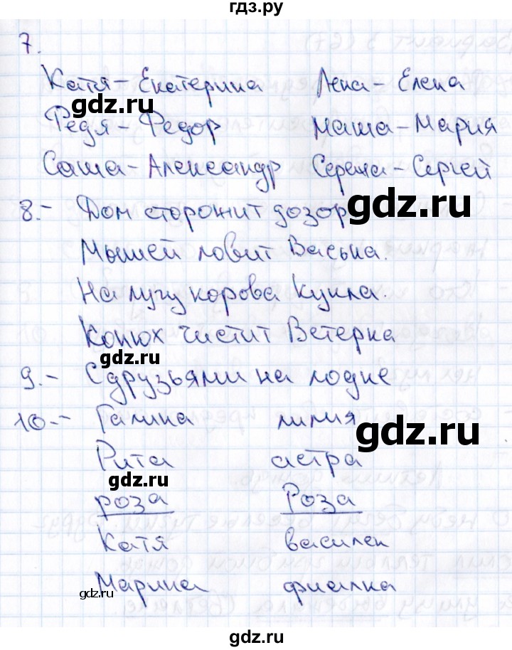 ГДЗ по русскому языку 1 класс  Голубь Тематический контроль знаний  русский язык (темы) / 1. Слово. Предложение. Текст. (вариант) - 2, Решебник №1