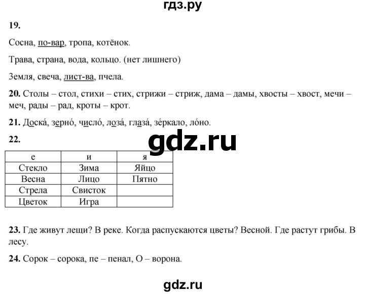 ГДЗ по русскому языку 1 класс  Тихомирова Тренажёр  страница - 26-33, Решебник