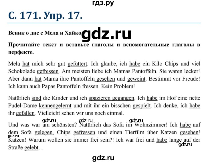 ГДЗ по немецкому языку 6 класс Радченко Wunderkinder Plus Базовый и углубленный уровень страница - 171, Решебник №1 к учебнику Wunderkinder