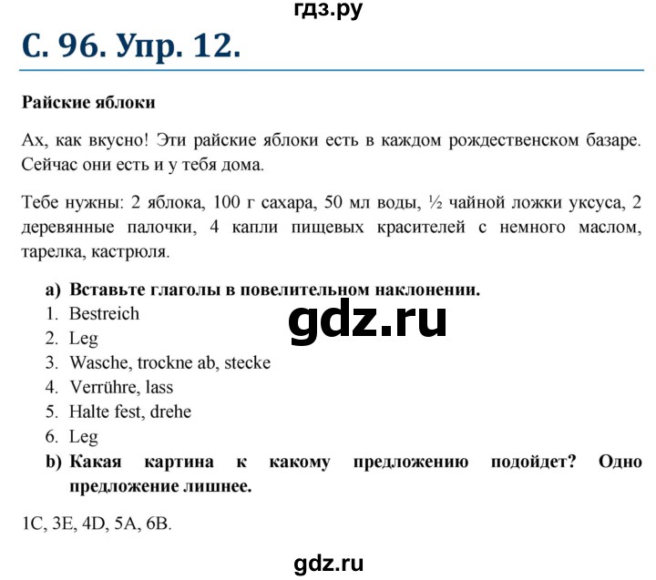 ГДЗ по немецкому языку 6 класс Радченко Wunderkinder Plus Базовый и углубленный уровень страница - 96, Решебник №1 к учебнику Wunderkinder