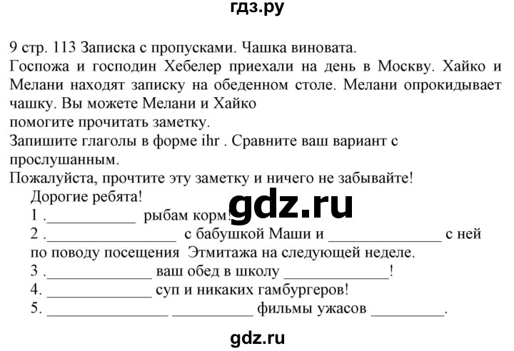 ГДЗ по немецкому языку 6 класс Радченко Wunderkinder Plus Базовый и углубленный уровень страница - 113, Решебник №2 к учебнику Wunderkinder