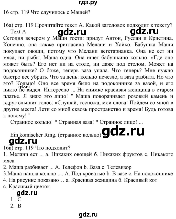 ГДЗ по немецкому языку 6 класс Радченко  Углубленный уровень страница - 119, Решебник №2 к учебнику Wunderkinder