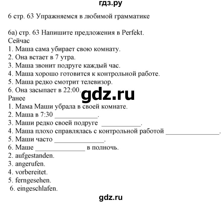 ГДЗ по немецкому языку 6 класс Радченко Wunderkinder Plus Базовый и углубленный уровень страница - 63, Решебник №2 к учебнику Wunderkinder