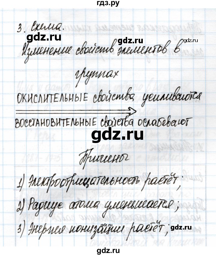 ГДЗ по химии 11 класс Габриелян рабочая тетрадь Базовый уровень глава 1 / периодическая система химических элементов и учение о строении атома / часть 1 - 3, Решебник