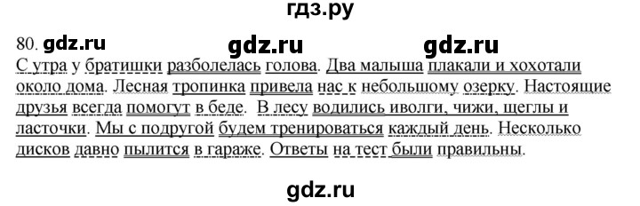 ГДЗ по русскому языку 5 класс Бондаренко рабочая тетрадь (Ладыженская)  часть 2 - 80, Решебник