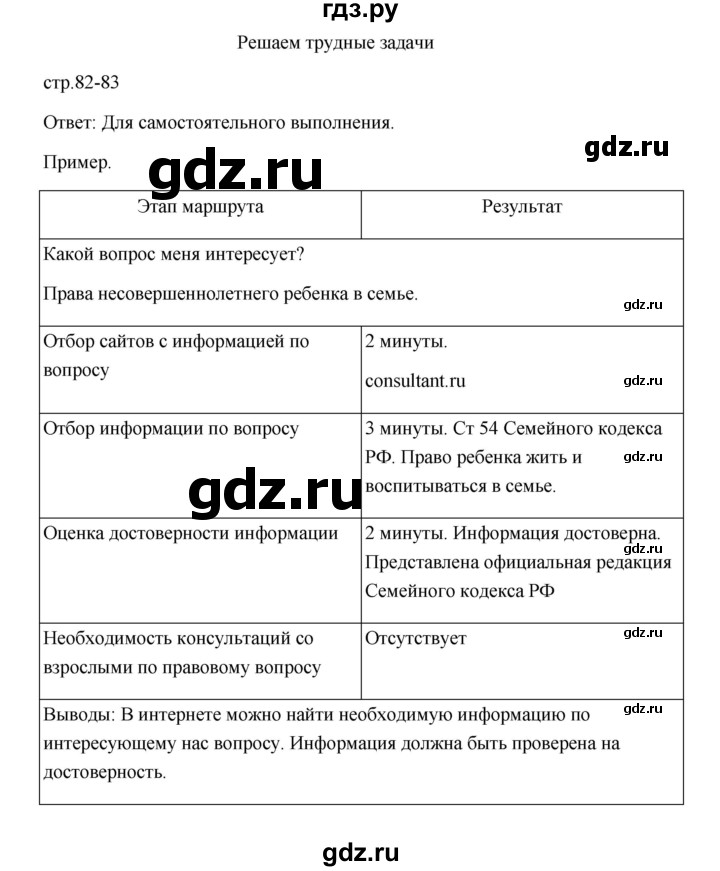 ГДЗ по обществознанию 7 класс  Лобанов рабочая тетрадь  страница - 82-83, Решебник