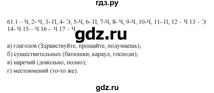 ГДЗ по русскому языку 7 класс Бондаренко рабочая тетрадь (Баранов)  часть 2. упражнение - 61, Решебник