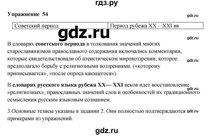 ГДЗ по русскому языку 10‐11 класс Александрова  Базовый уровень 10 класс - 54, Решебник