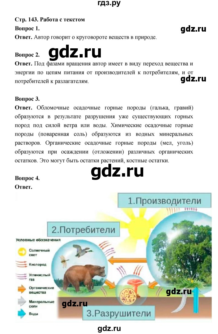 ГДЗ по биологии 5 класс  Пономарева  Базовый уровень параграф 25 (страница) - 143, Решебник