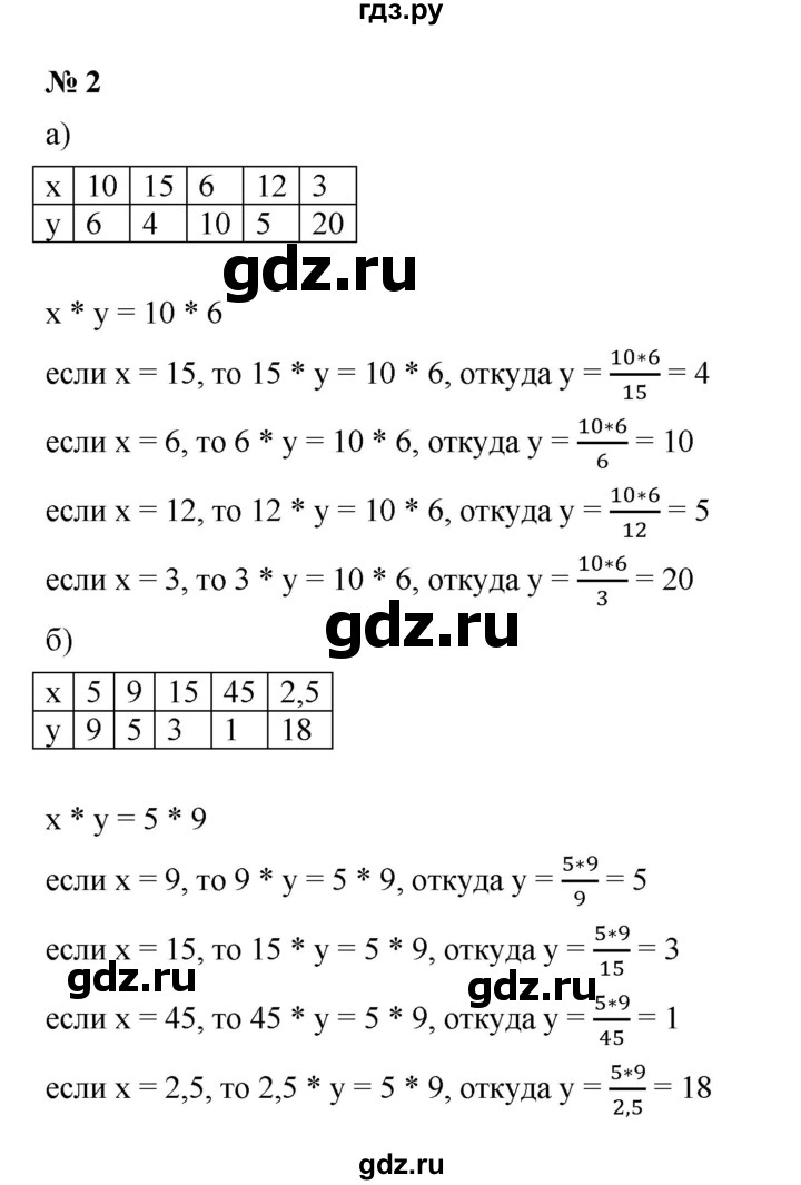 ГДЗ по математике 6 класс  Ткачёва рабочая тетрадь Базовый уровень прямая и обратная пропорциональные зависимости (упражнение) - 2, Решебник