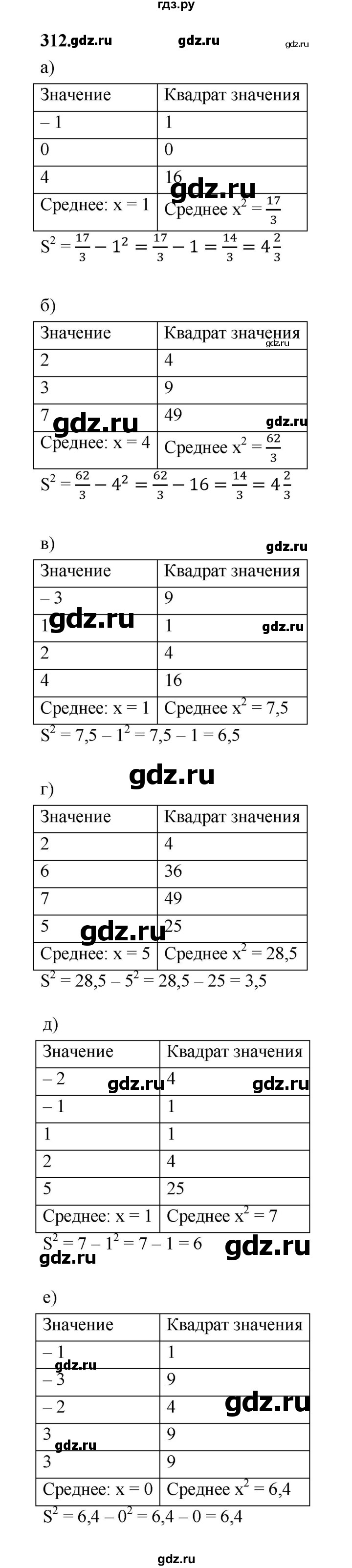 ГДЗ по математике 7‐9 класс Высоцкий  Базовый уровень часть 1 / задача - 312, Решебник