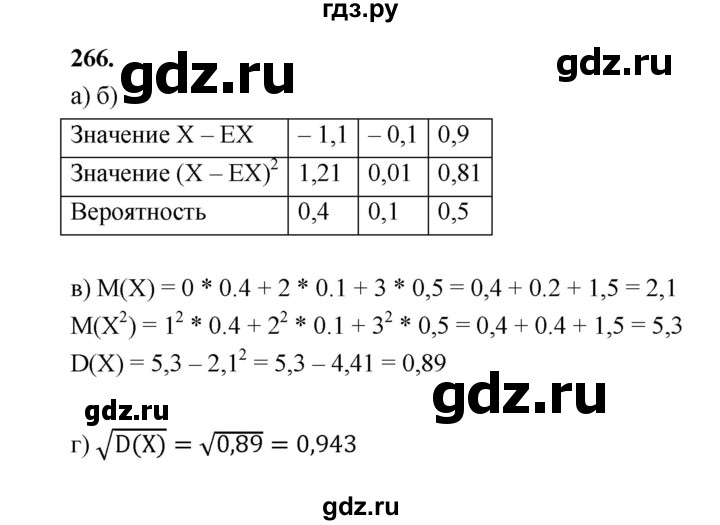 ГДЗ по математике 7‐9 класс Высоцкий  Базовый уровень часть 2 / задача - 266, Решебник