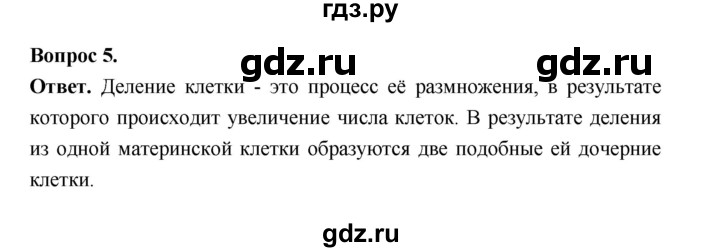 ГДЗ по биологии 6 класс  Пономарева  Базовый уровень параграф 6 (страница) - 42, Решебник