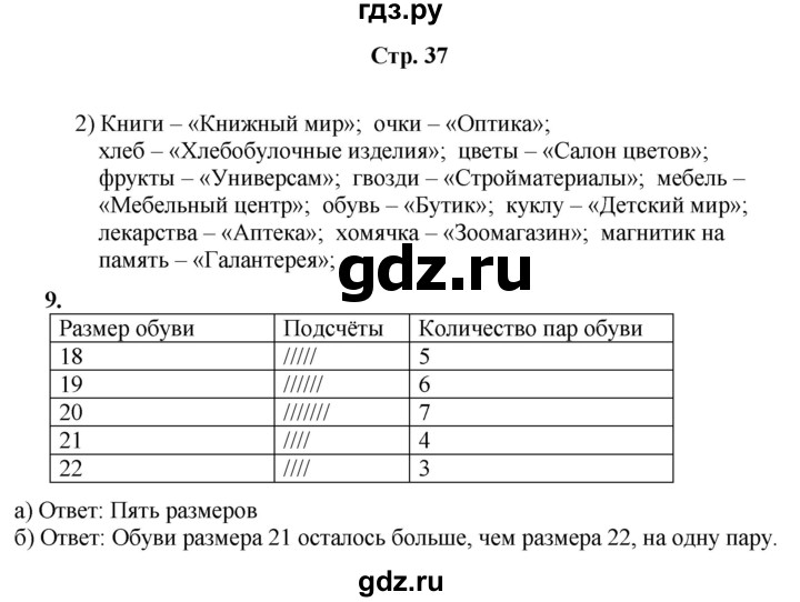 ГДЗ по информатике 3 класс Холодова рабочая тетрадь Юным умникам и умницам  часть 1. страница - 37, Решебник
