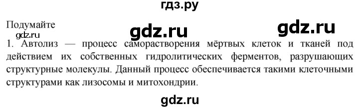 ГДЗ по биологии 10 класс Пасечник  Углубленный уровень §14 / подумайте - 1, Решебник